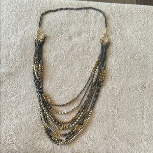 Stella & Dot Gold and Black Layered Necklace
